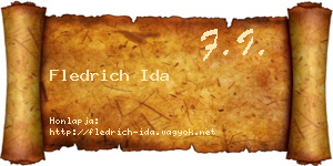 Fledrich Ida névjegykártya